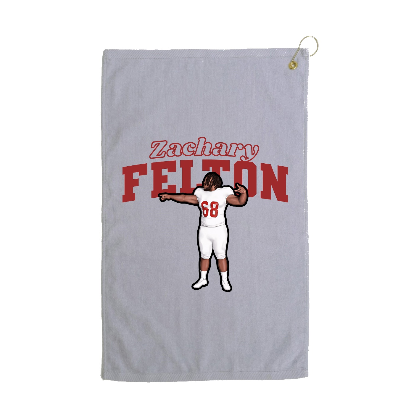 Golf Towel — Name Arch in Grey