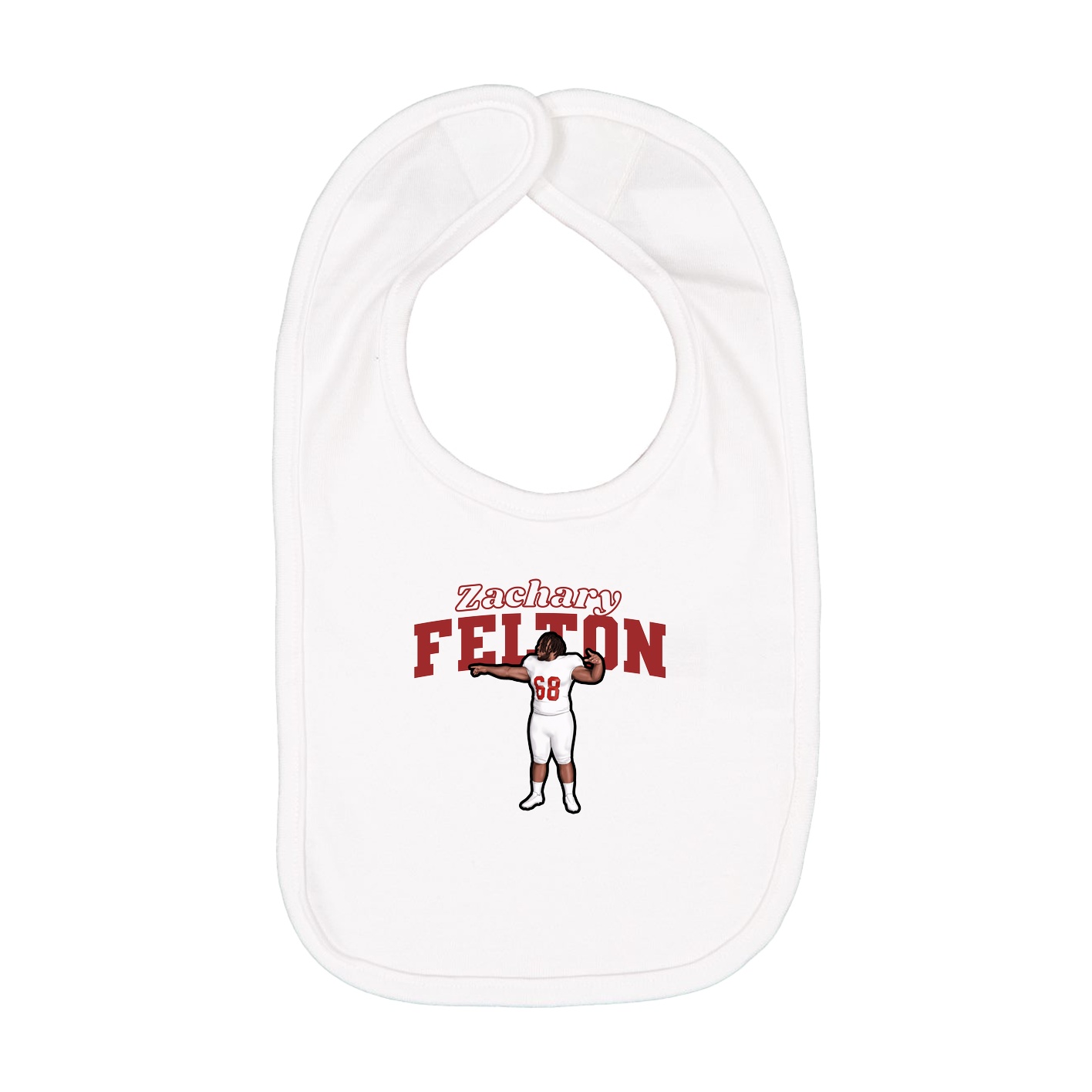 Infant Bib — Name Arch in White