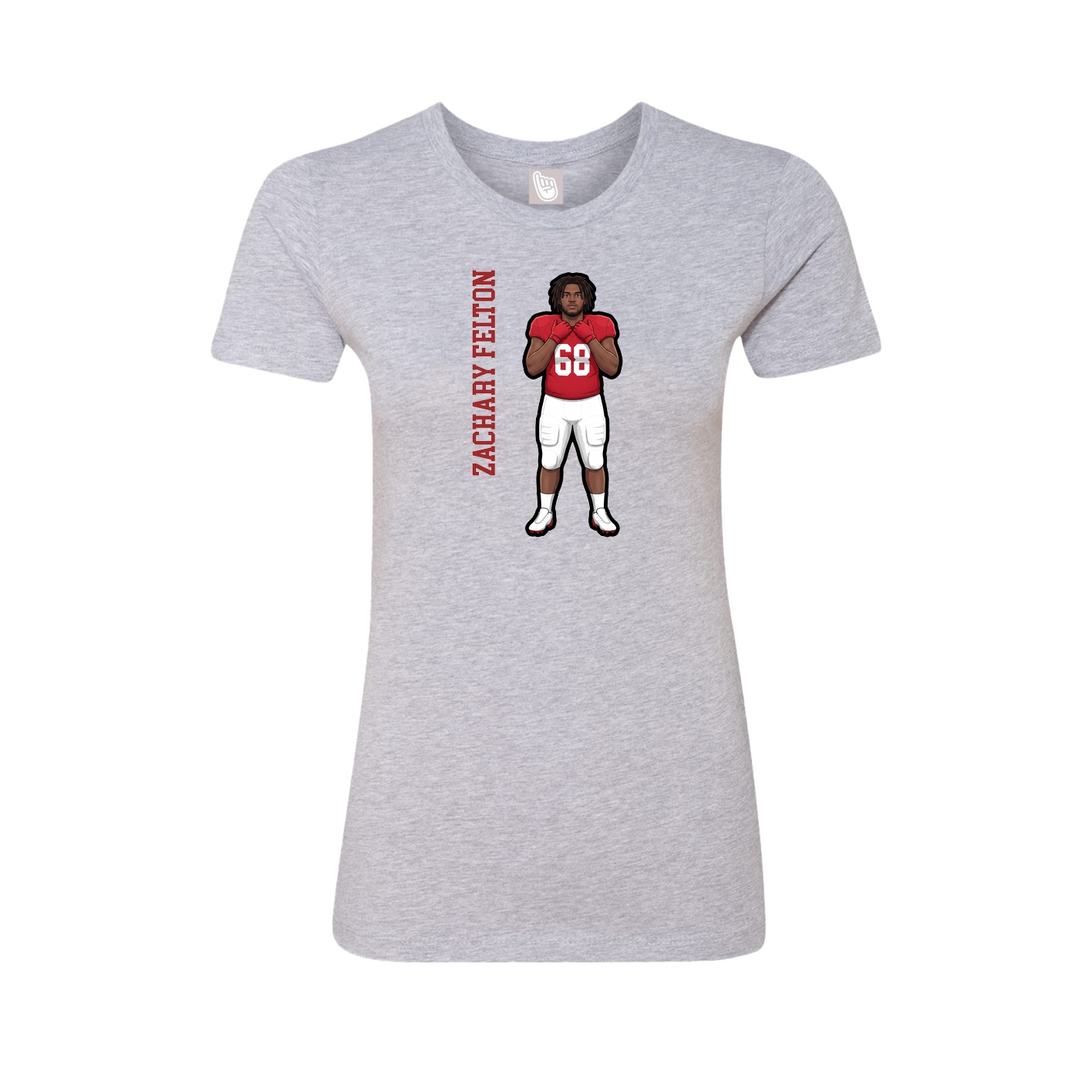 Fitted Women's Tee — Name Vertical in Grey