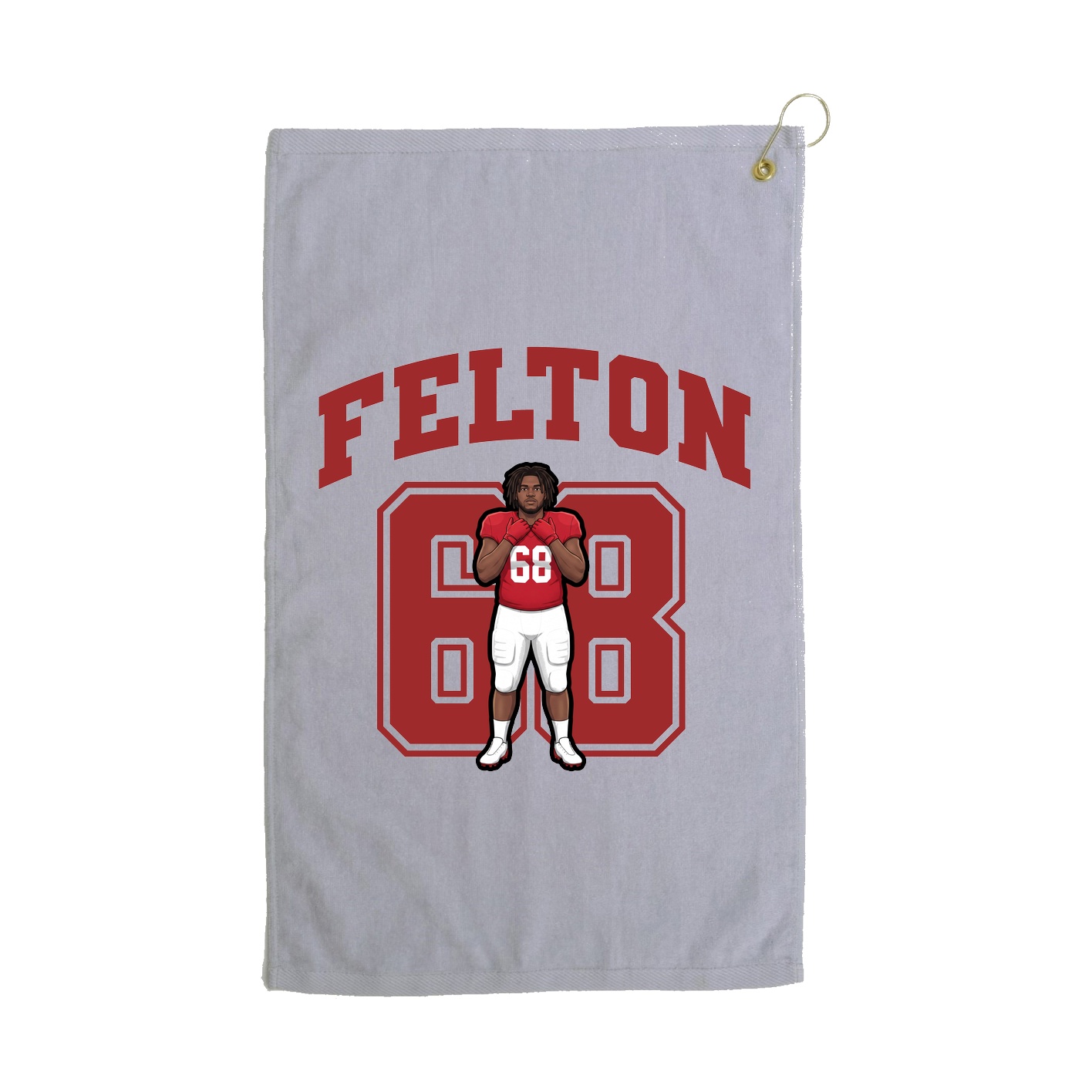 Golf Towel — Number in Grey