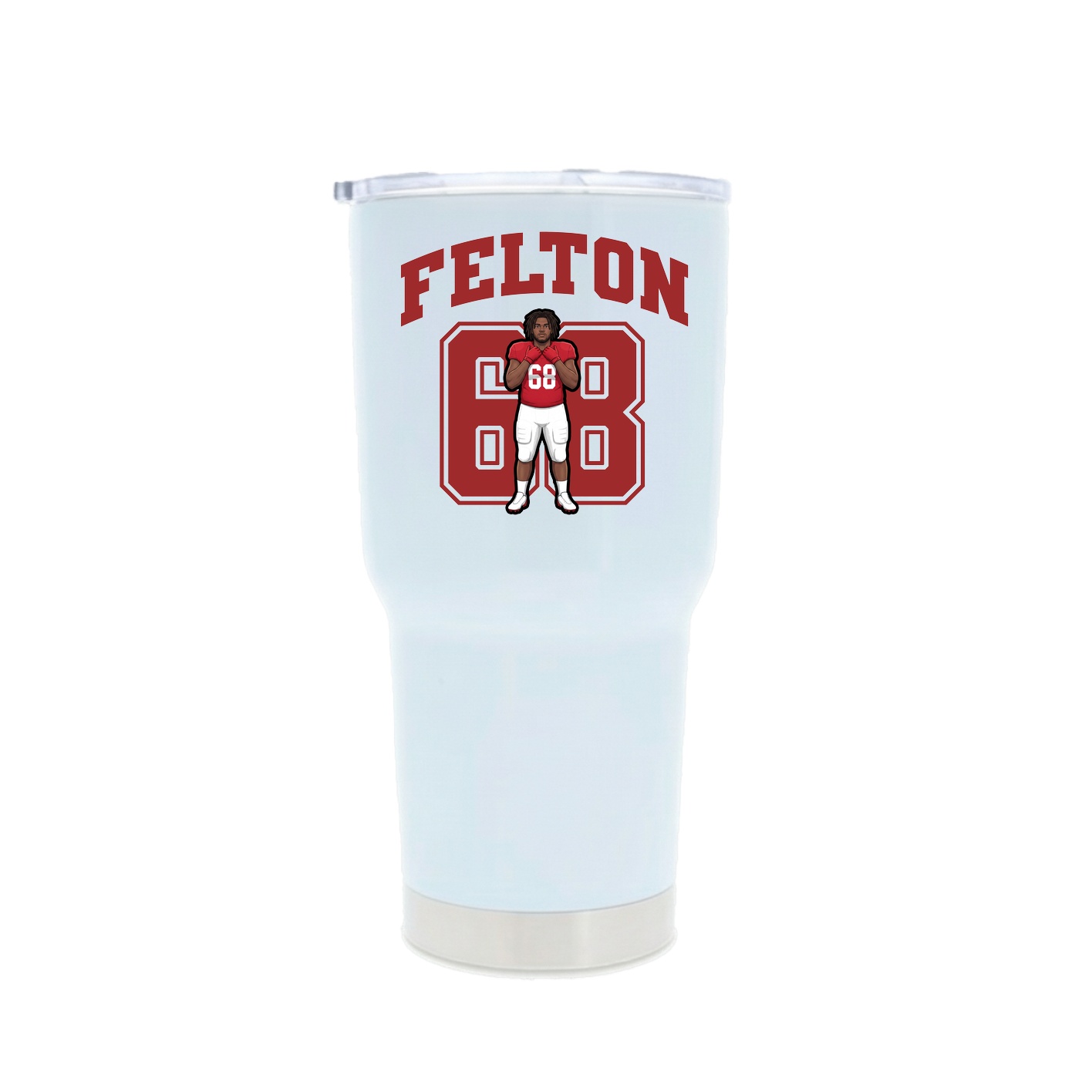 30oz Stainless Steel Tumbler — Number in White