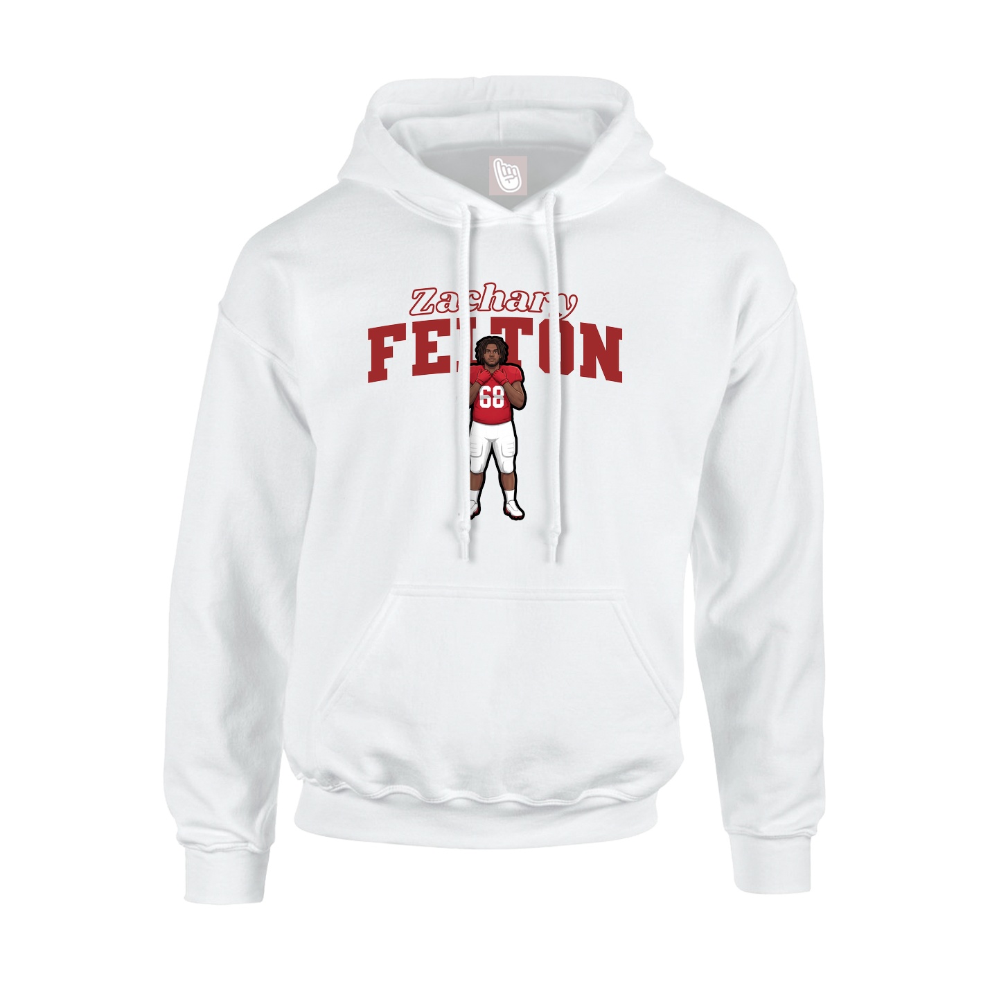 Youth Hoodie — Name Arch in White