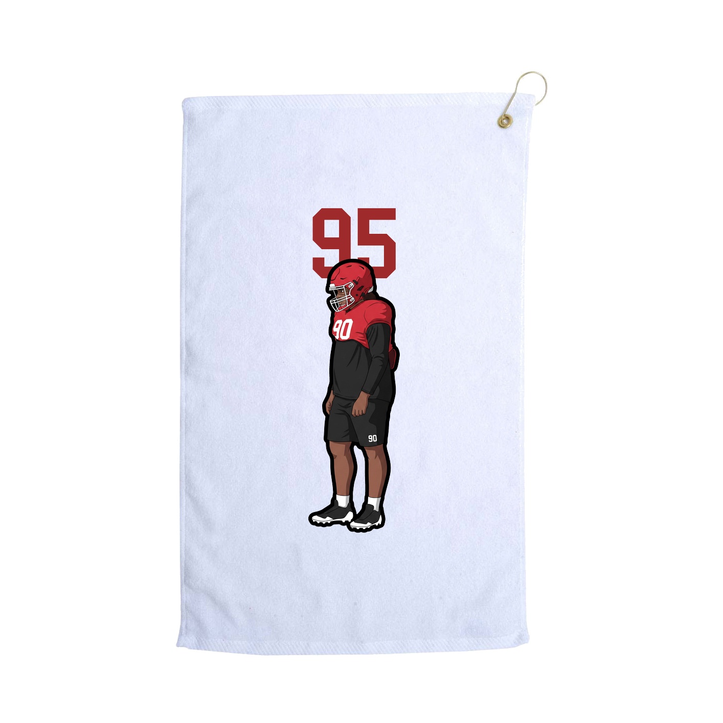 Golf Towel — Number Top in White