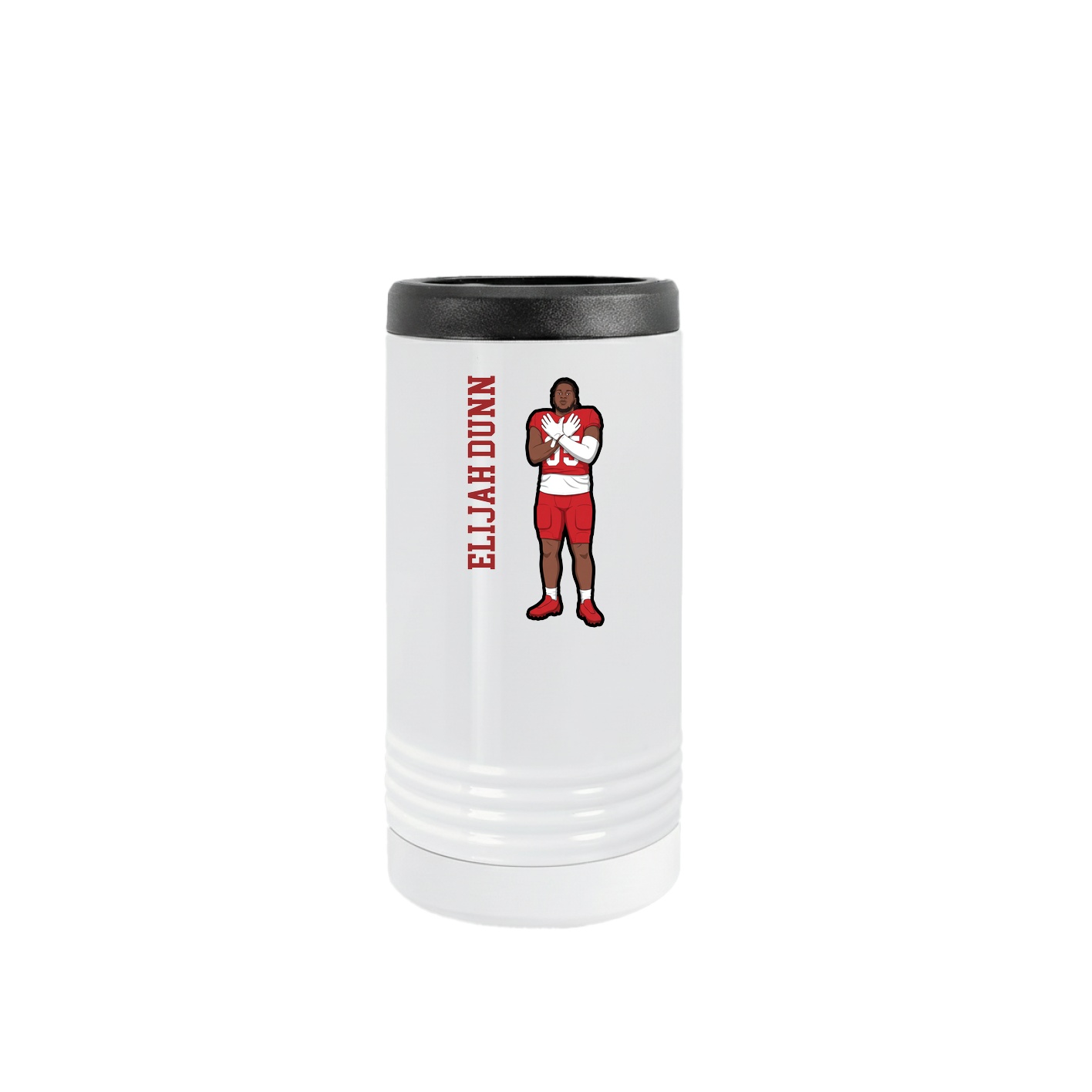 Slim Beverage Holder — Name Vertical in White