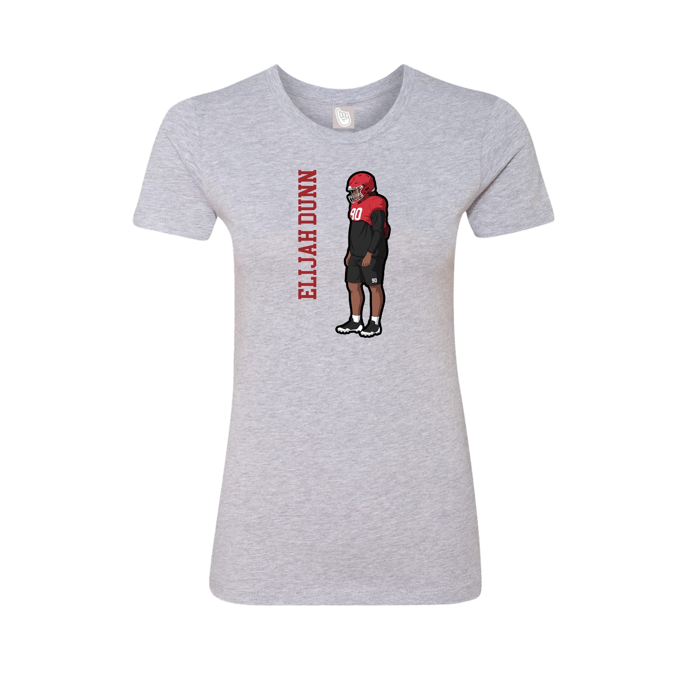 Fitted Women's Tee — Name Vertical in Grey