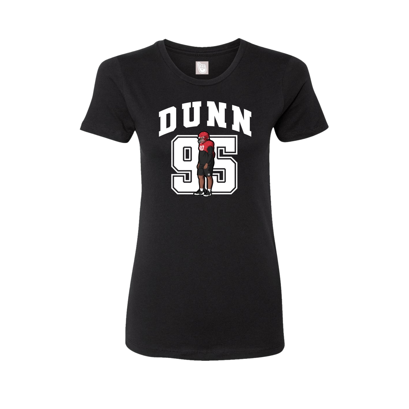 Fitted Women's Tee — Number in Black