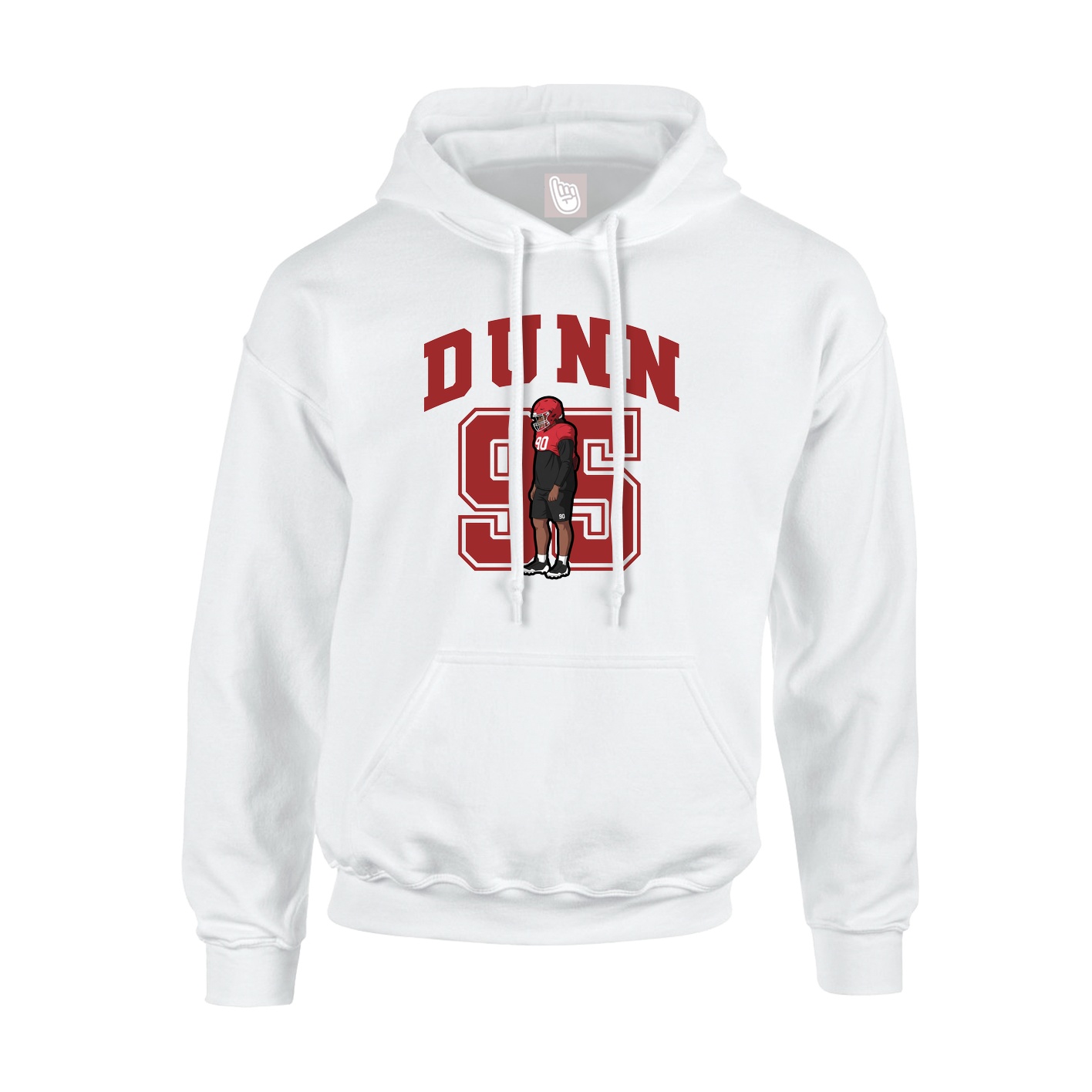 Youth Hoodie — Number in White