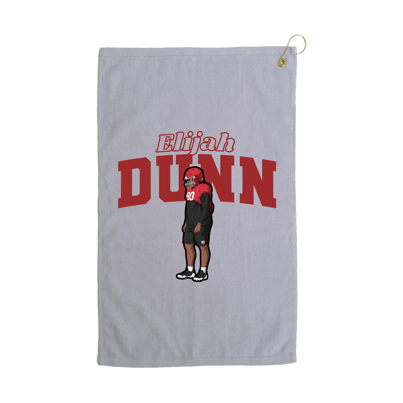 Golf Towel — Name Arch in Grey