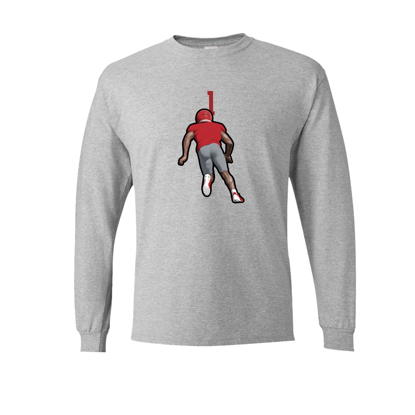 Long Sleeve Tee — Number Top in Grey