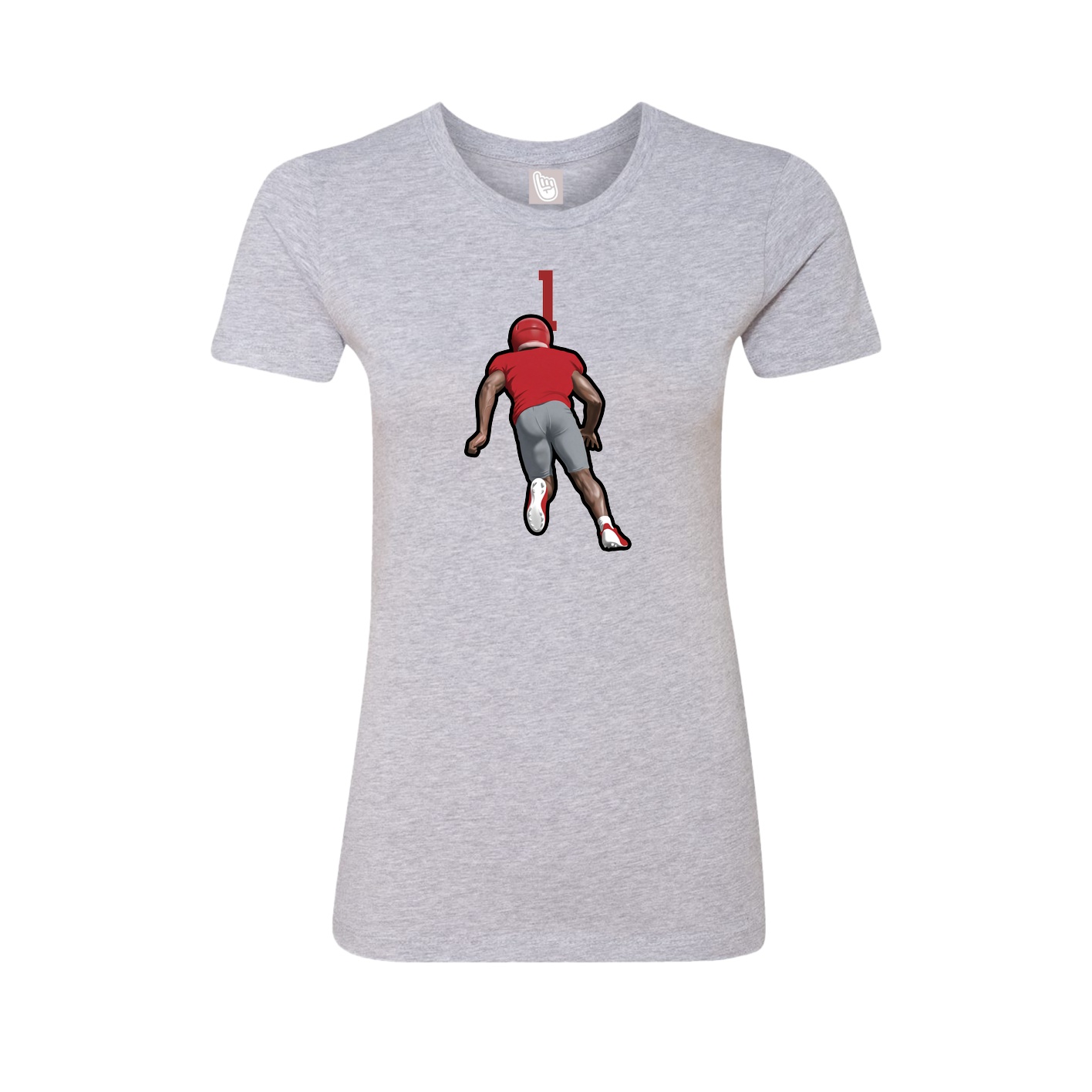 Fitted Women's Tee — Number Top in Grey