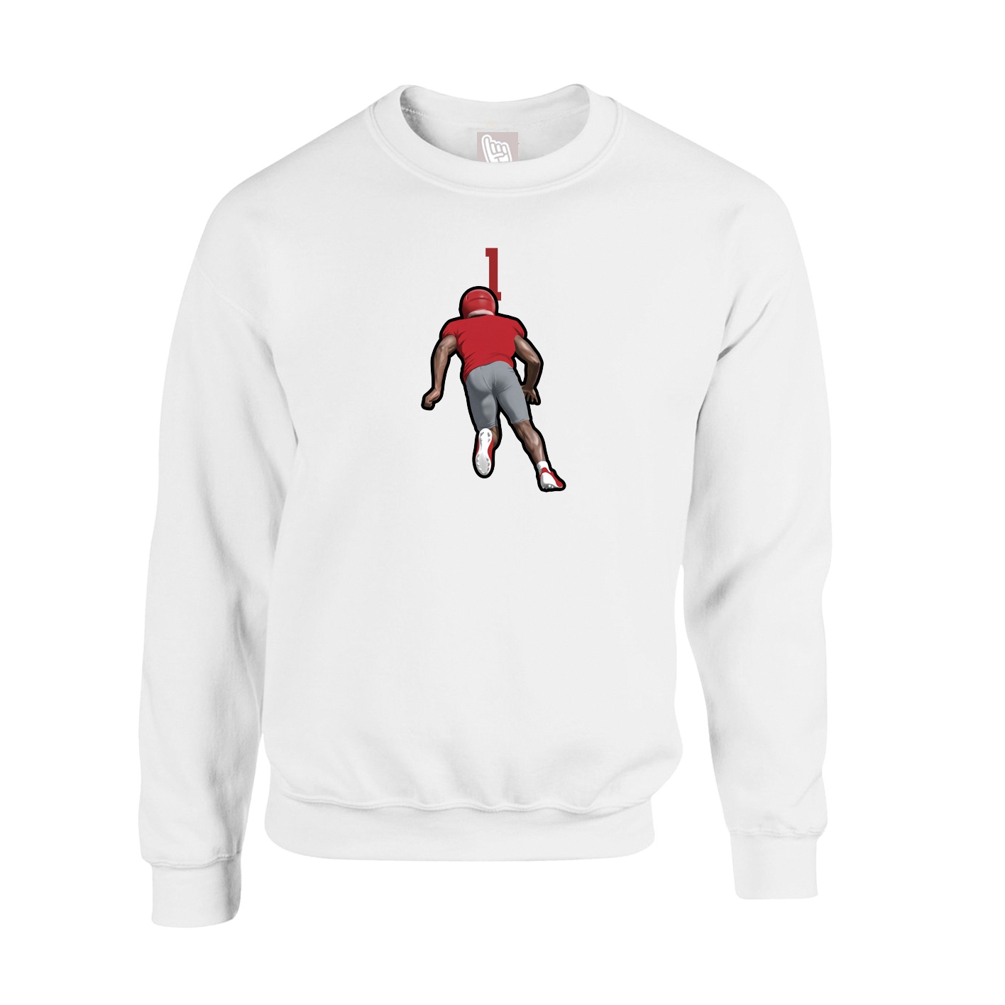 Fleece Crew — Number Top in White