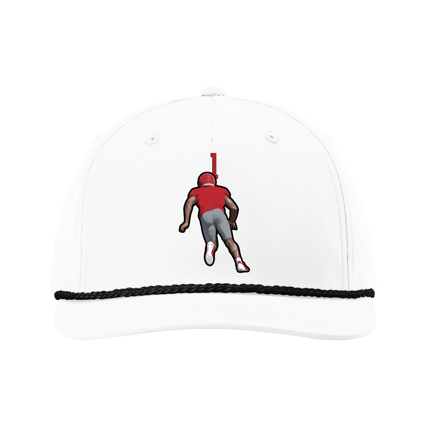 Five-Panel Classic Rope Cap — Number Top in White