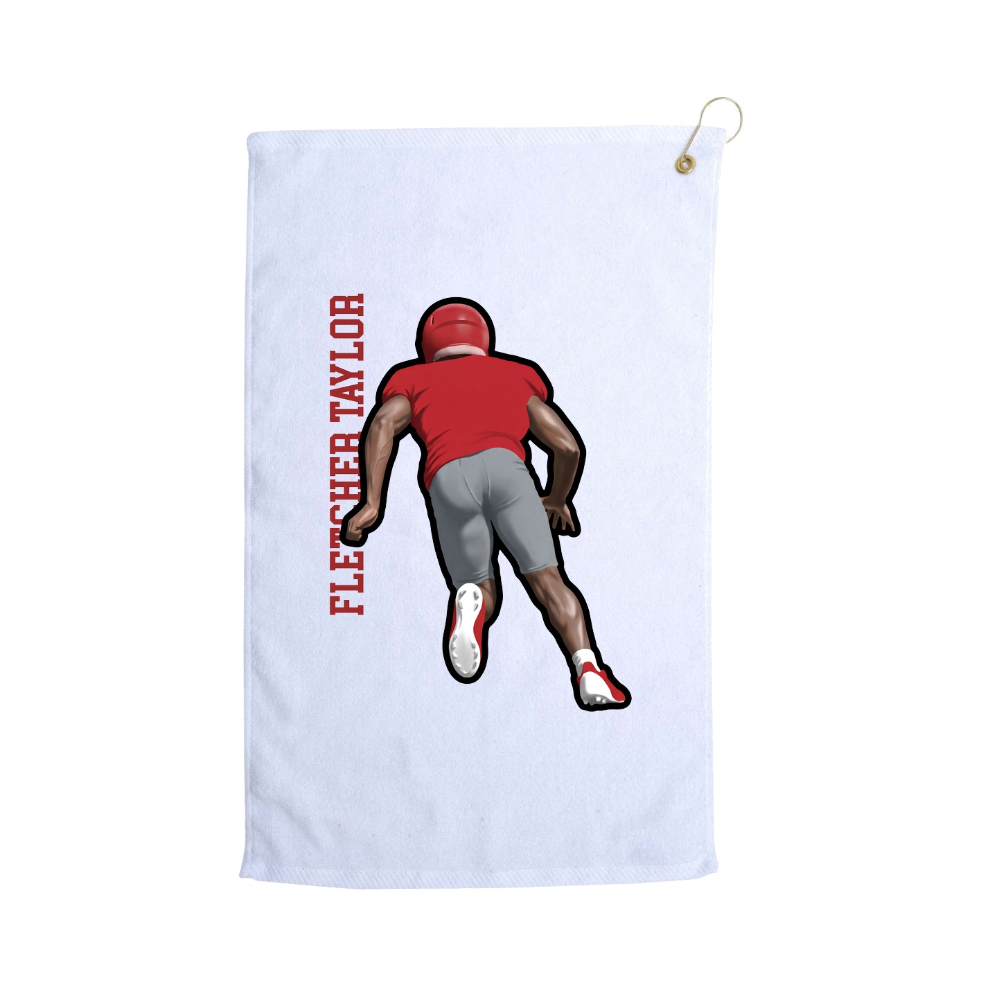 Golf Towel — Name Vertical in White