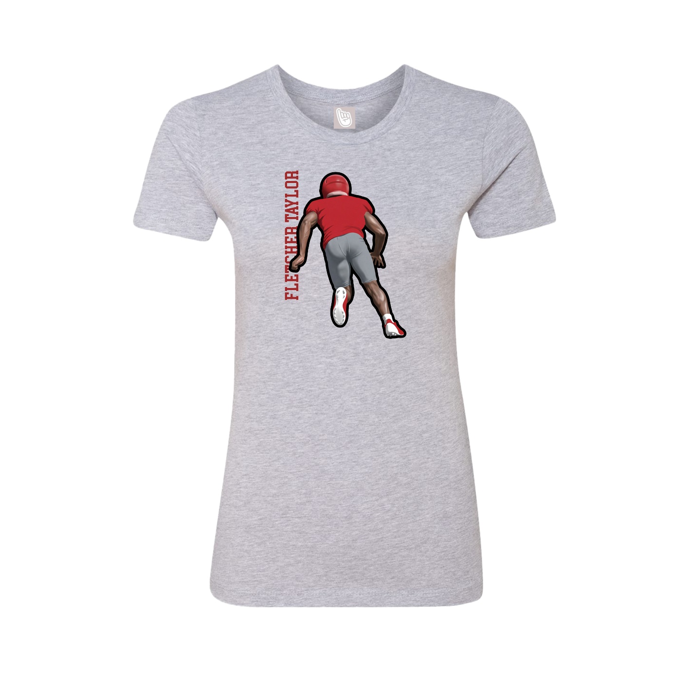 Fitted Women's Tee — Name Vertical in Grey