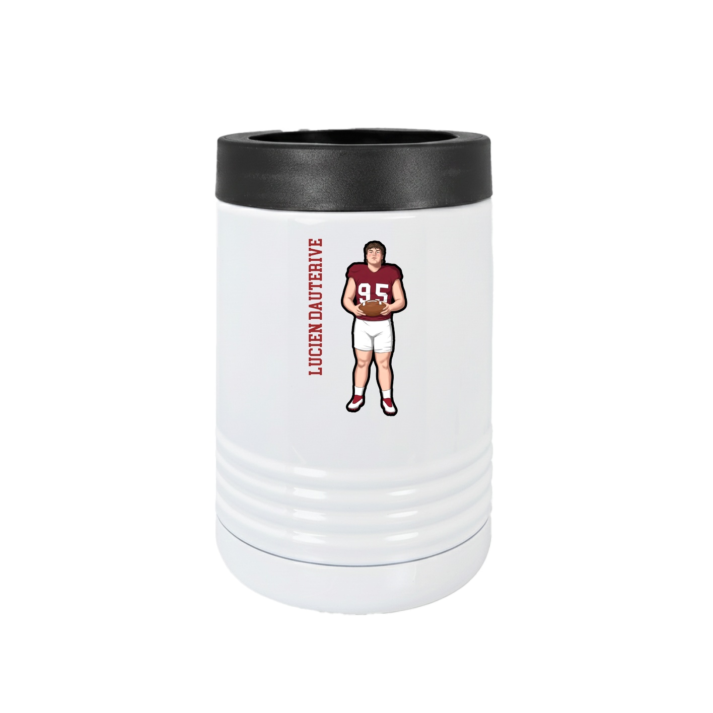 Beverage Holder — Name Vertical in White