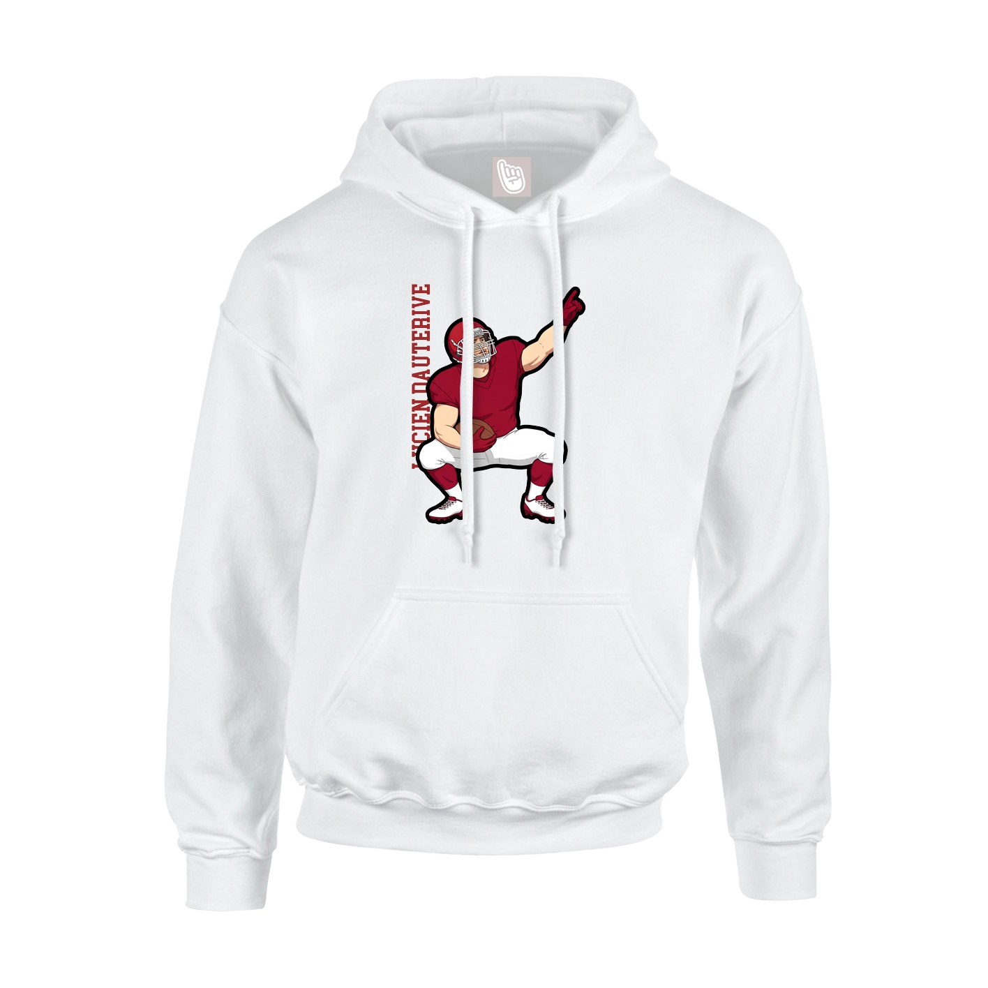 Youth Hoodie — Name Vertical in White