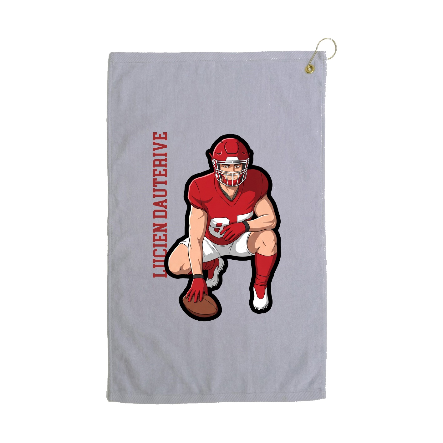 Golf Towel — Name Vertical in Grey