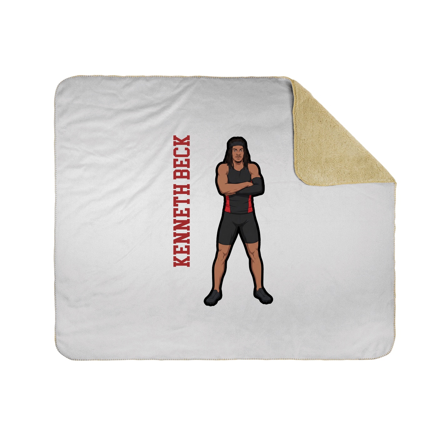 Throw Blanket — Name Vertical in White