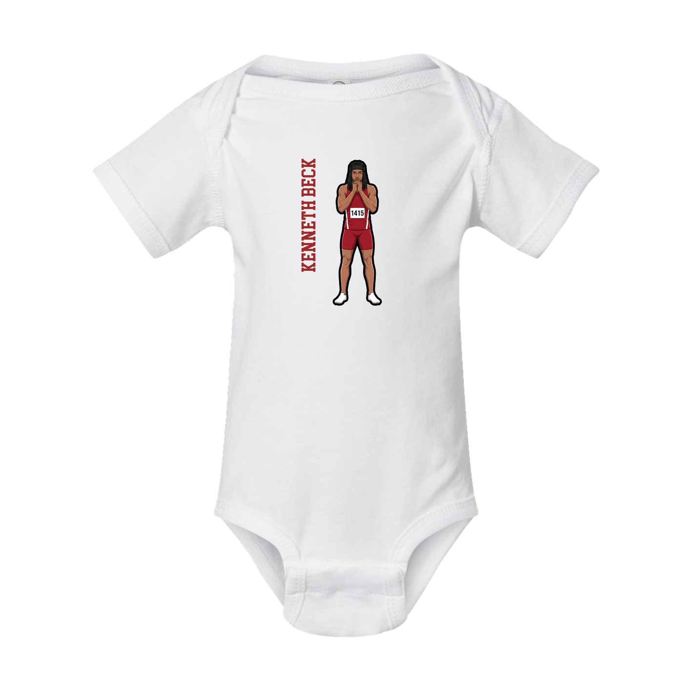 Baby Onesie — Name Vertical in White