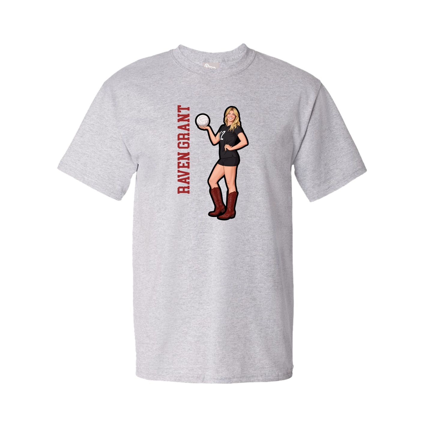 Tee — Name Vertical in Grey