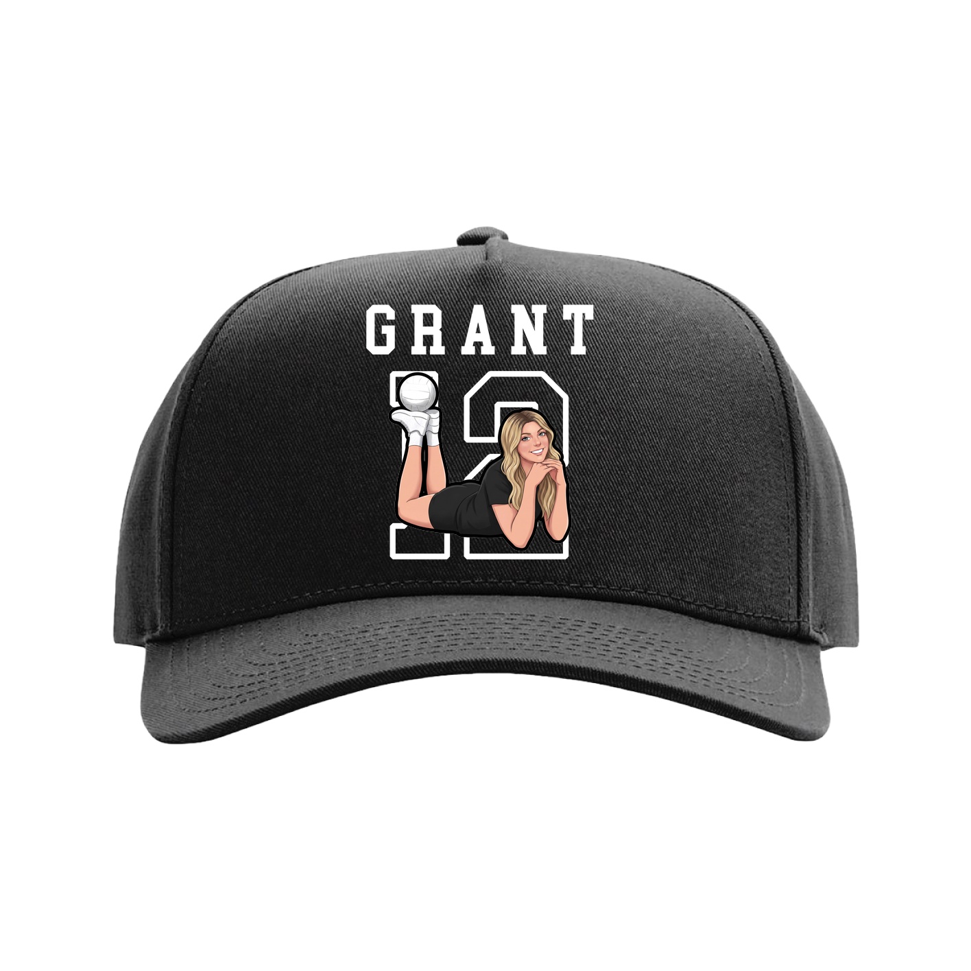 Full Fabric Five-Panel Champ Cap — Shirsey in Black