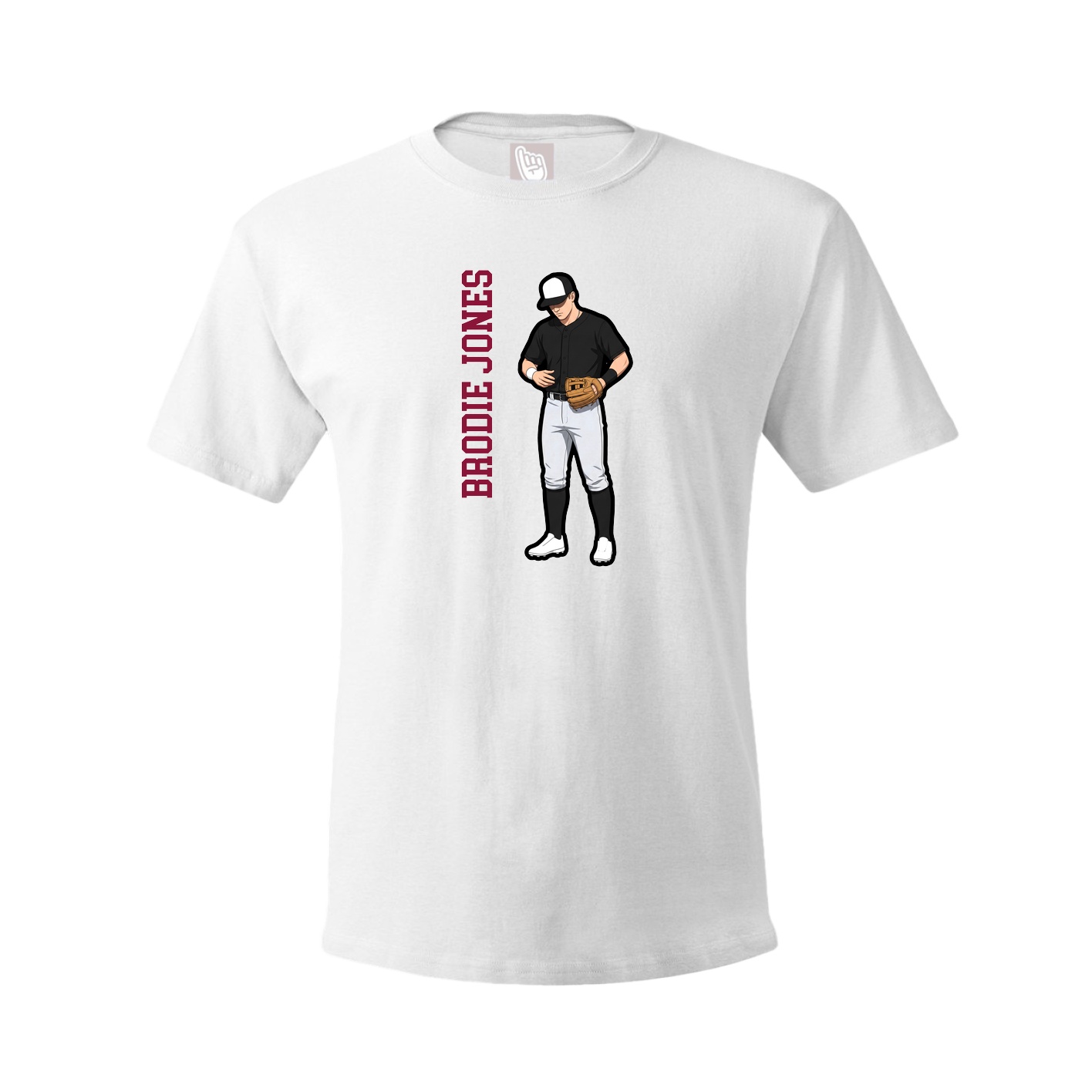 Tee — Name Vertical in White
