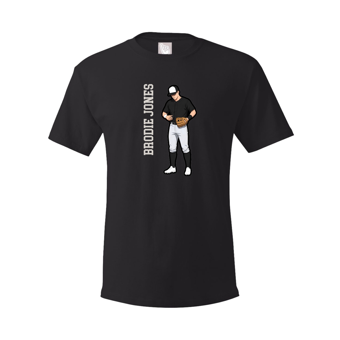 Youth Tee — Name Vertical in Black