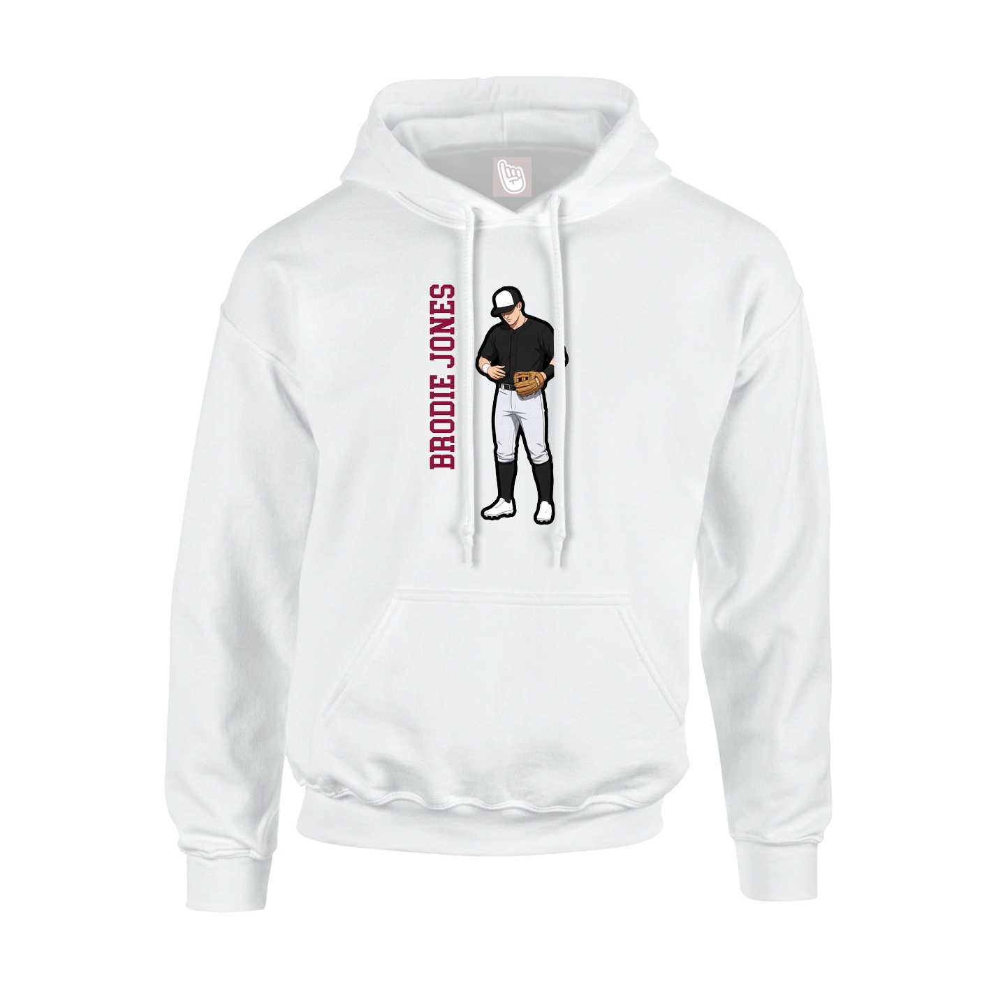 Hoodie — Name Vertical in White