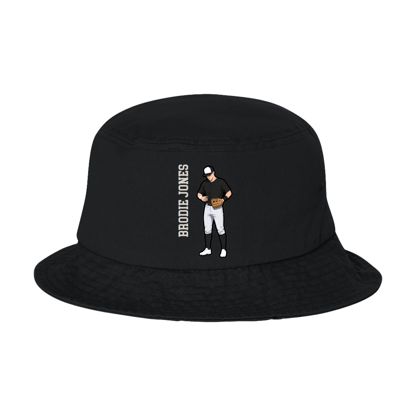 Bucket Cap — Name Vertical in Black