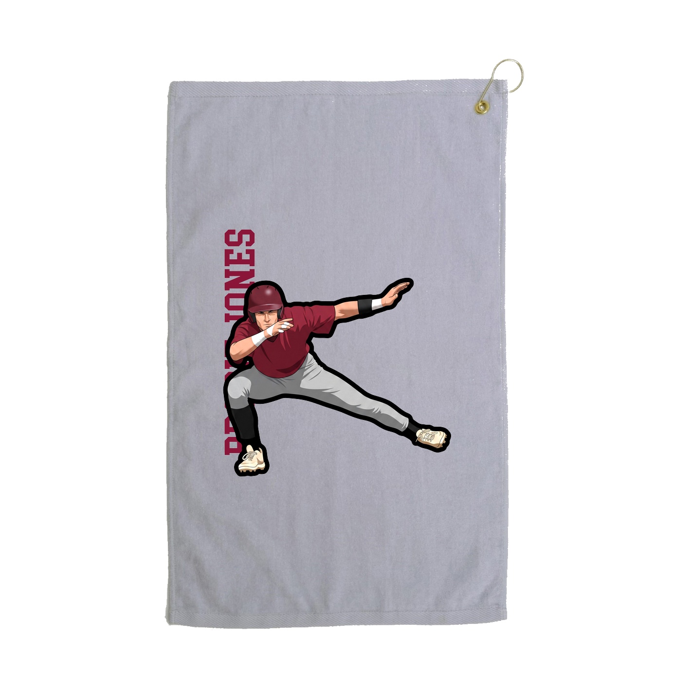 Golf Towel — Name Vertical in Grey