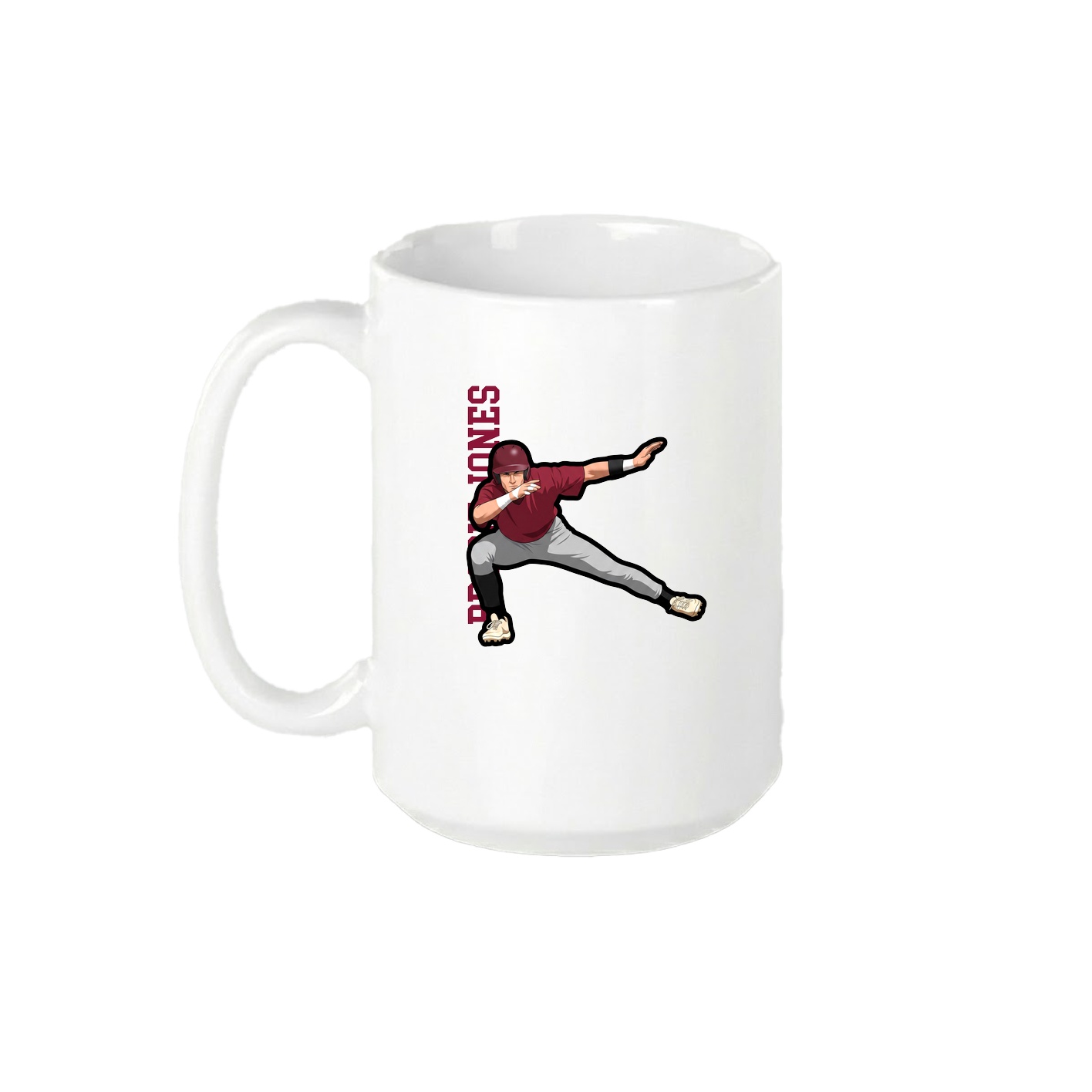 15oz Coffee Mug — Name Vertical in White
