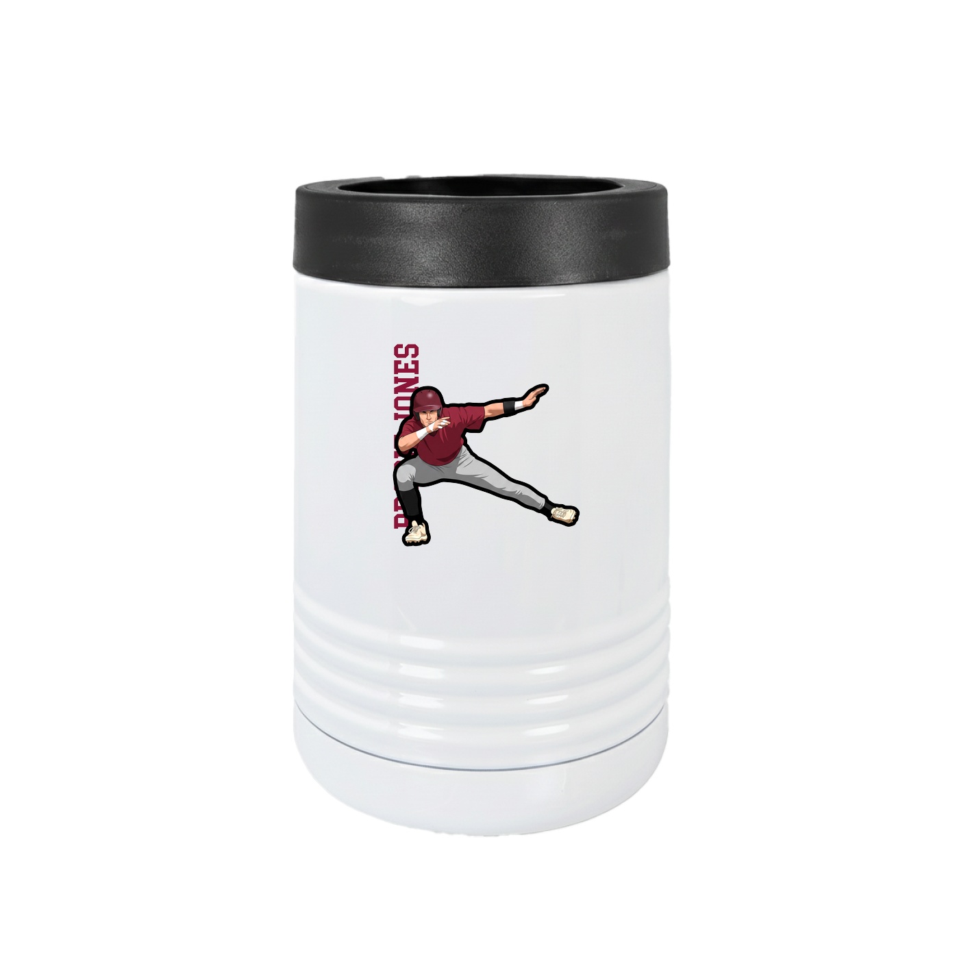 Beverage Holder — Name Vertical in White