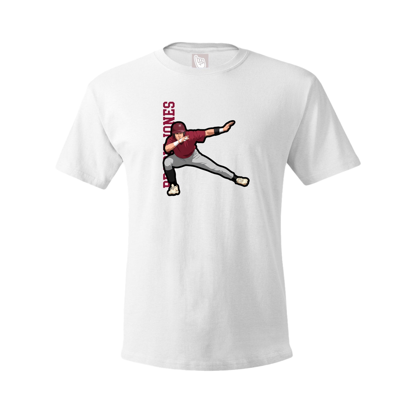 Tee — Name Vertical in White