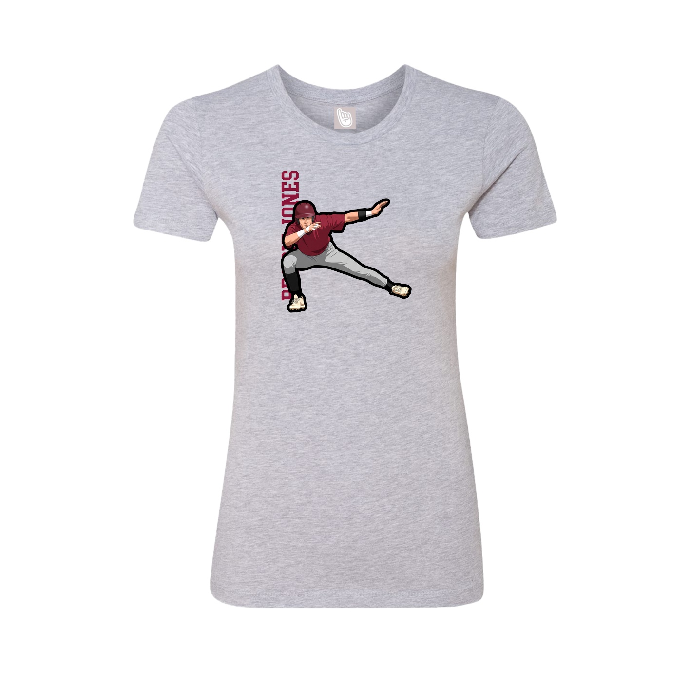 Womens Tee — Name Vertical in Grey