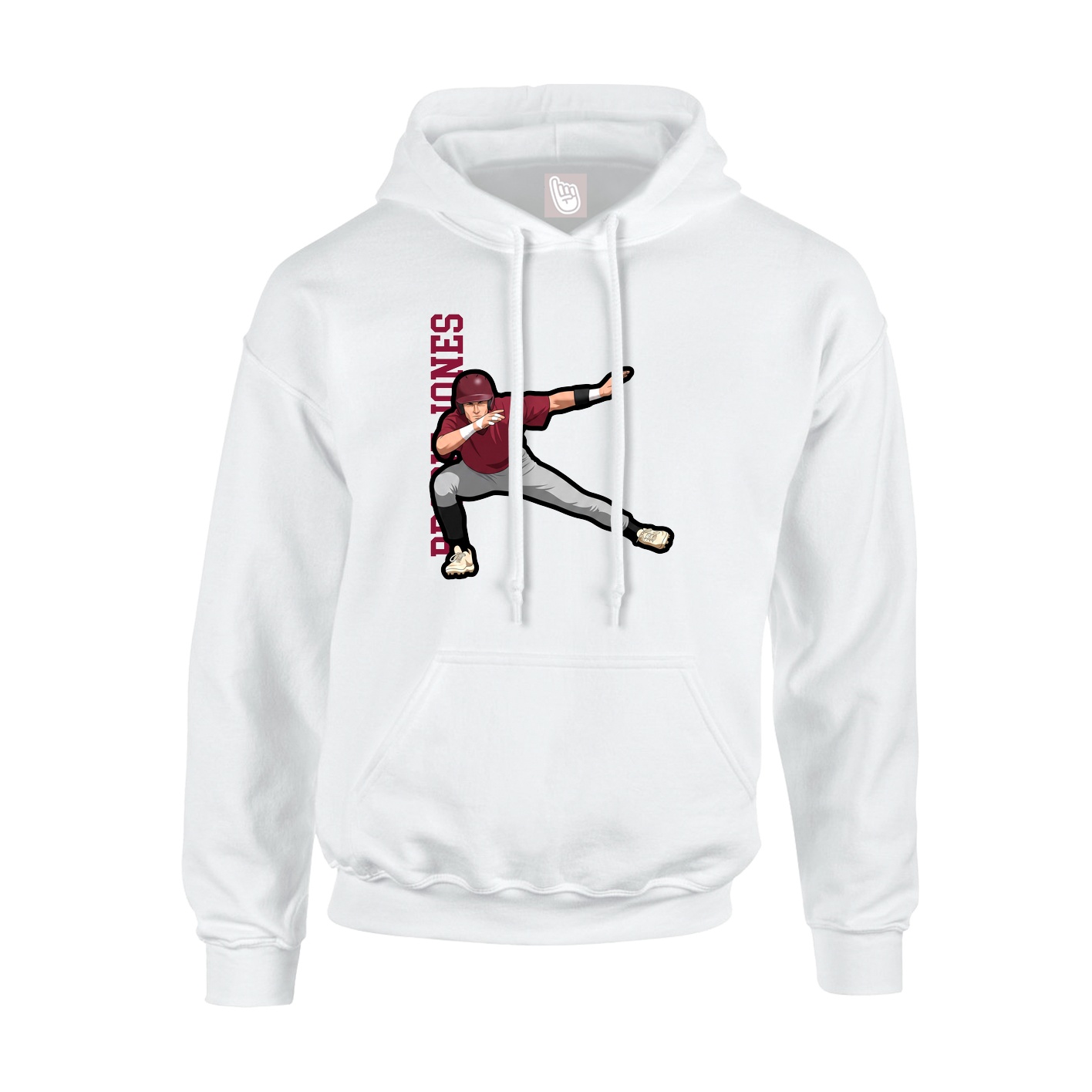 Youth Hoodie — Name Vertical in White
