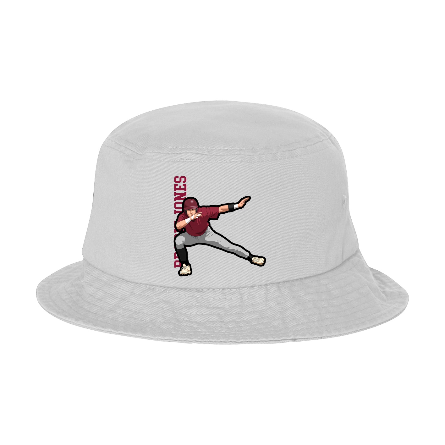 Bucket Cap — Name Vertical in White