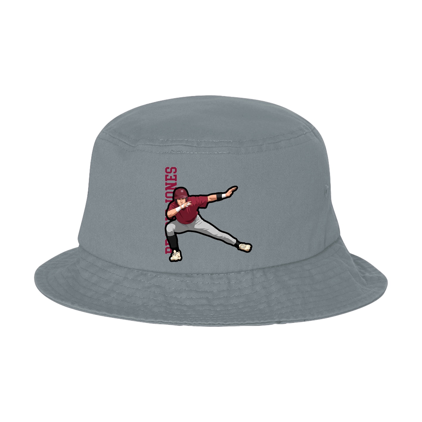 Bucket Cap — Name Vertical in Grey