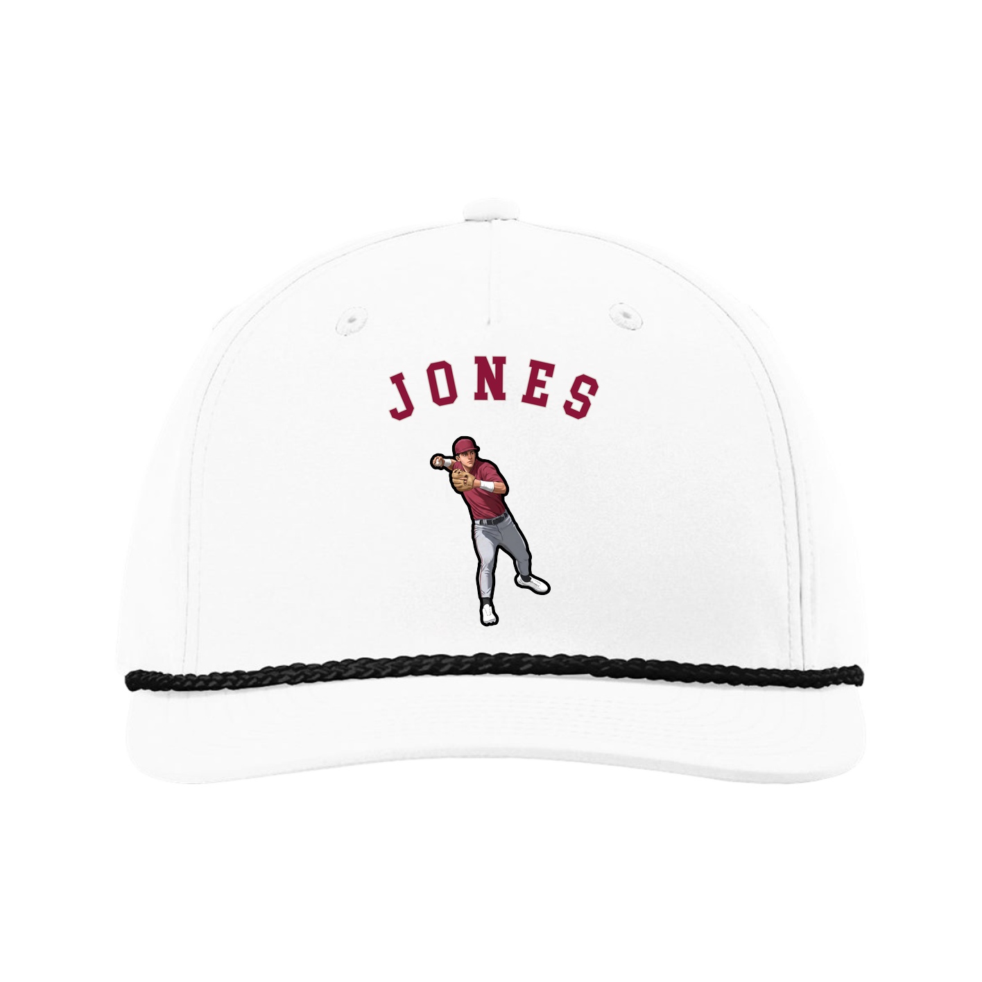 Five-Panel Classic Rope Cap — Shirsey Arch in White