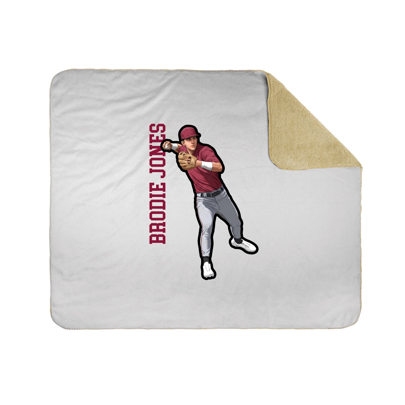 Throw Blanket — Name Vertical in White