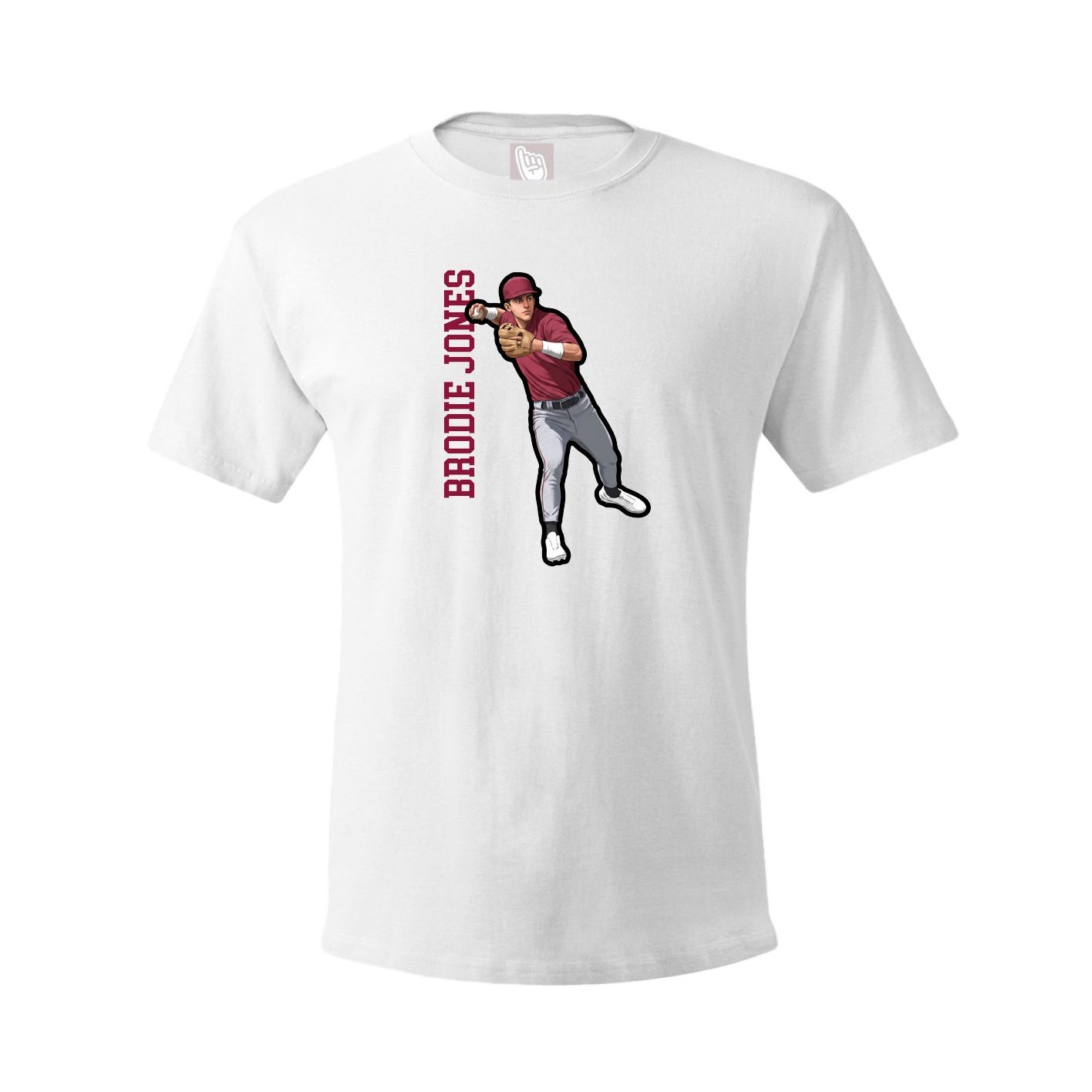 Youth Tee — Name Vertical in White