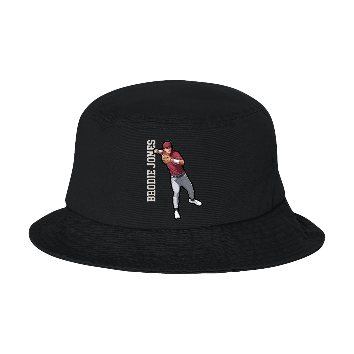 Bucket Cap — Name Vertical in Black