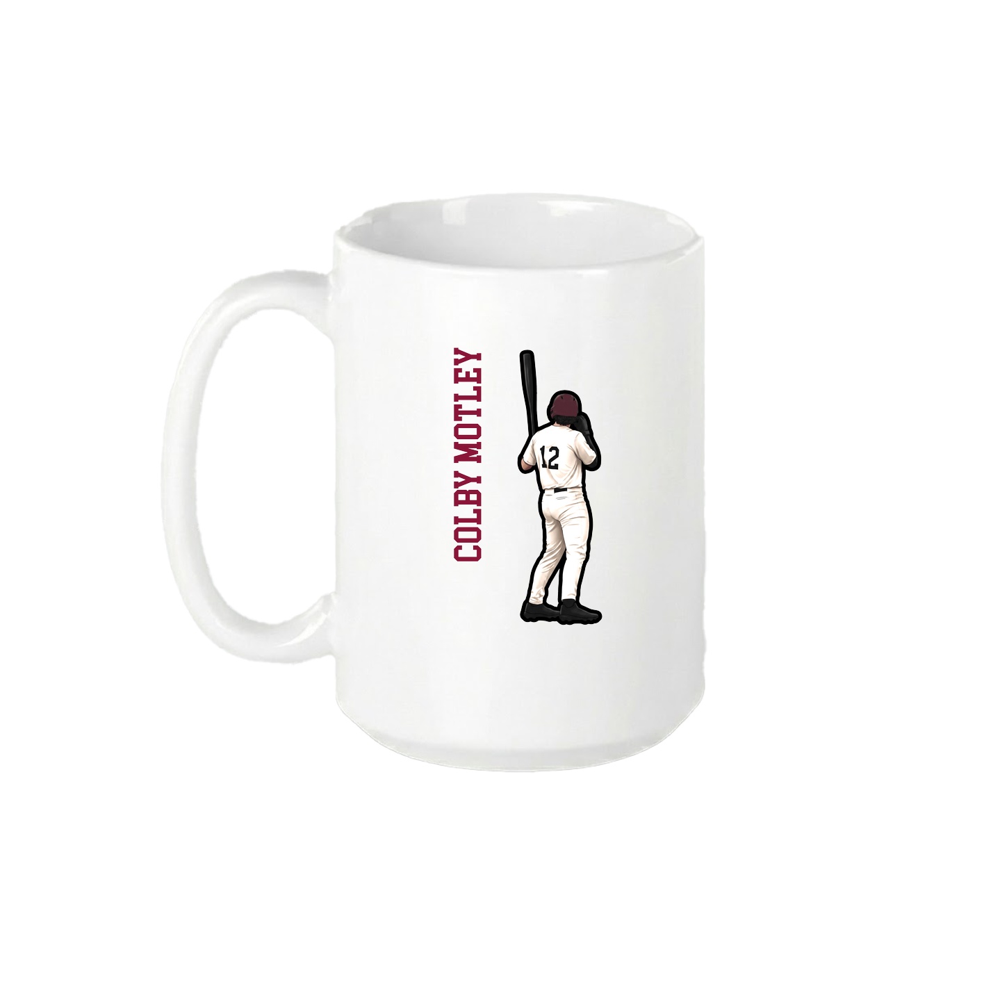 15oz Coffee Mug — Name Vertical in White