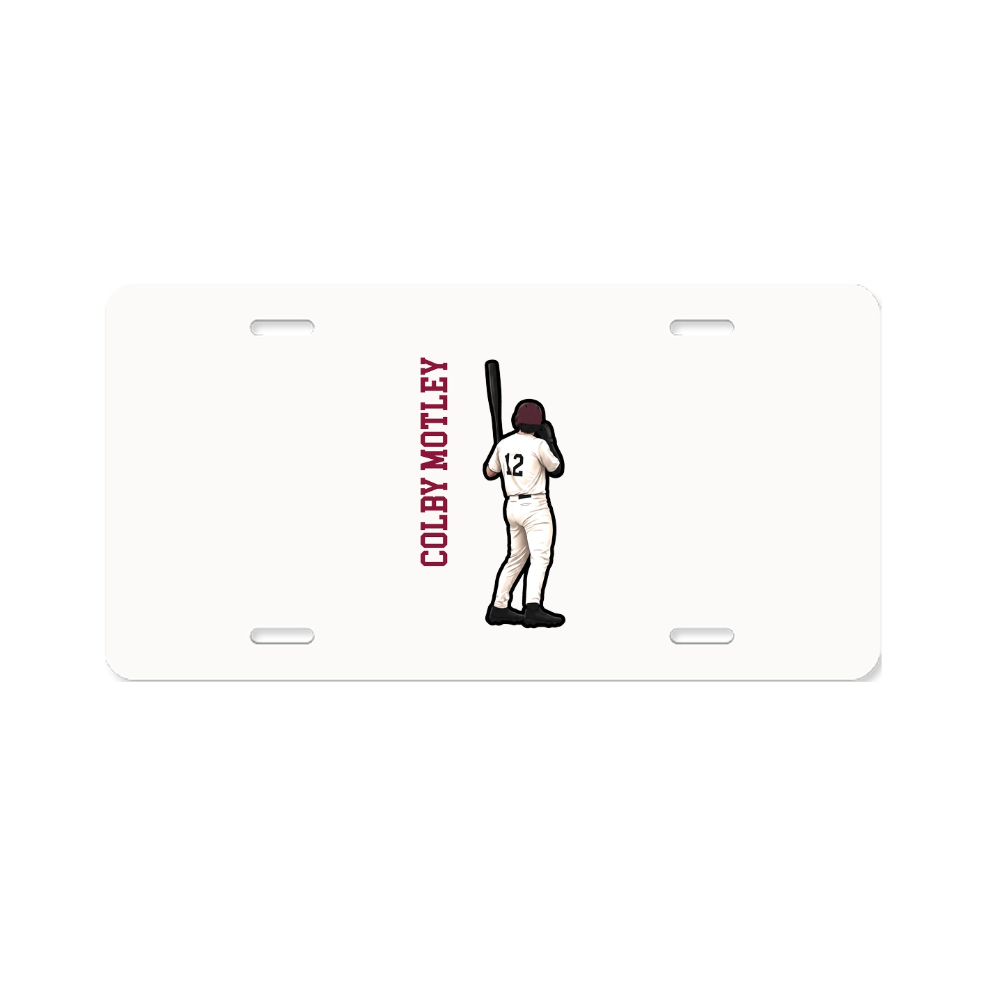 License Plate — Name Vertical in Classic