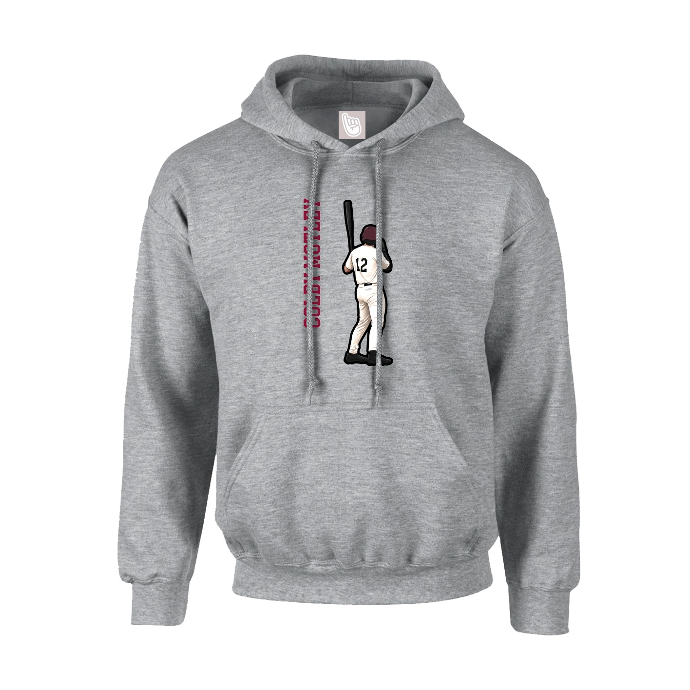 Hoodie — Name Vertical in Grey