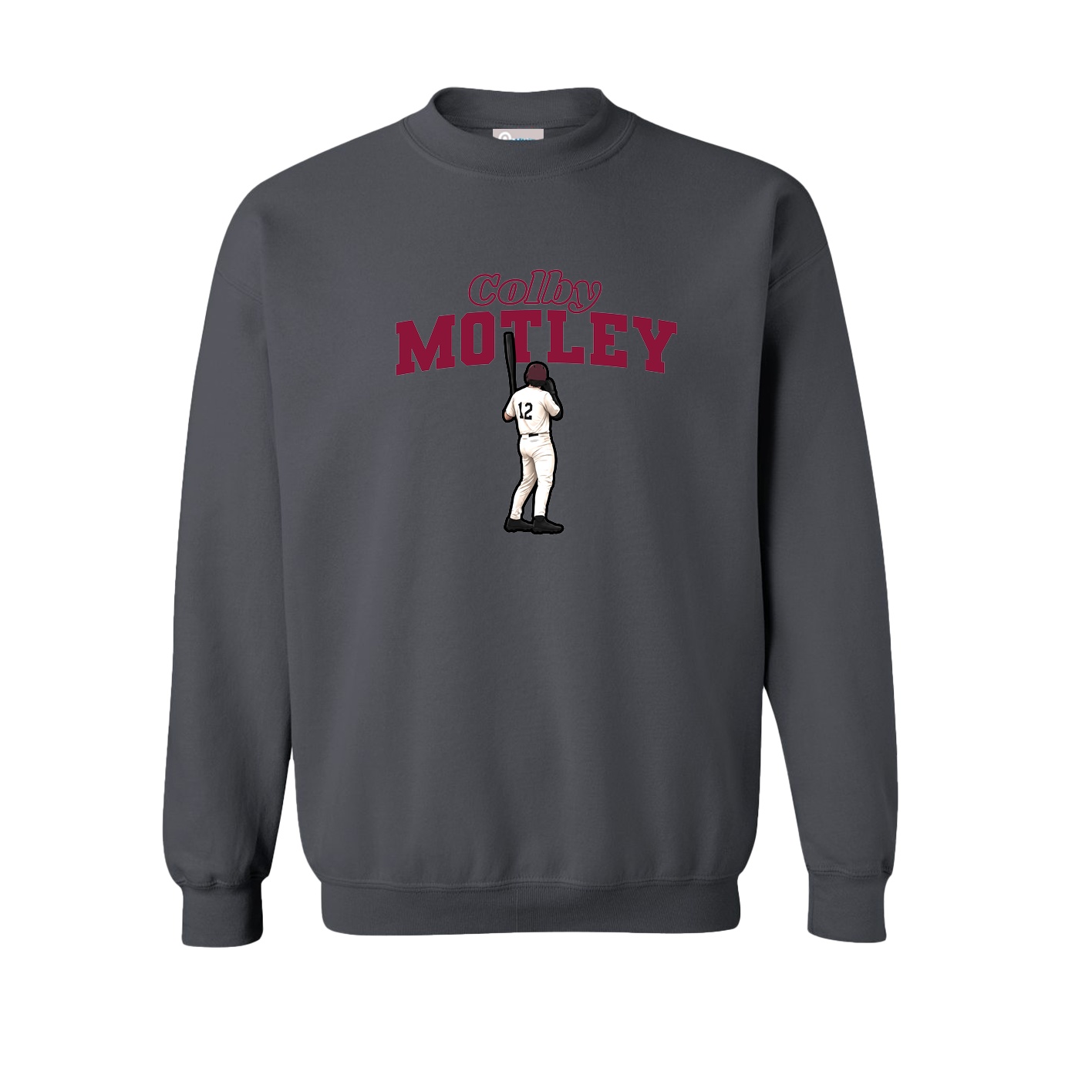 Fleece Crew — Name Arch in Grey