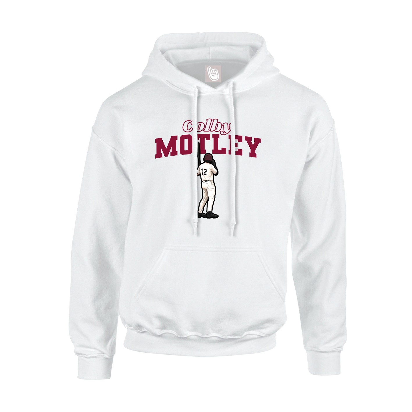 Youth Hoodie — Name Arch in White