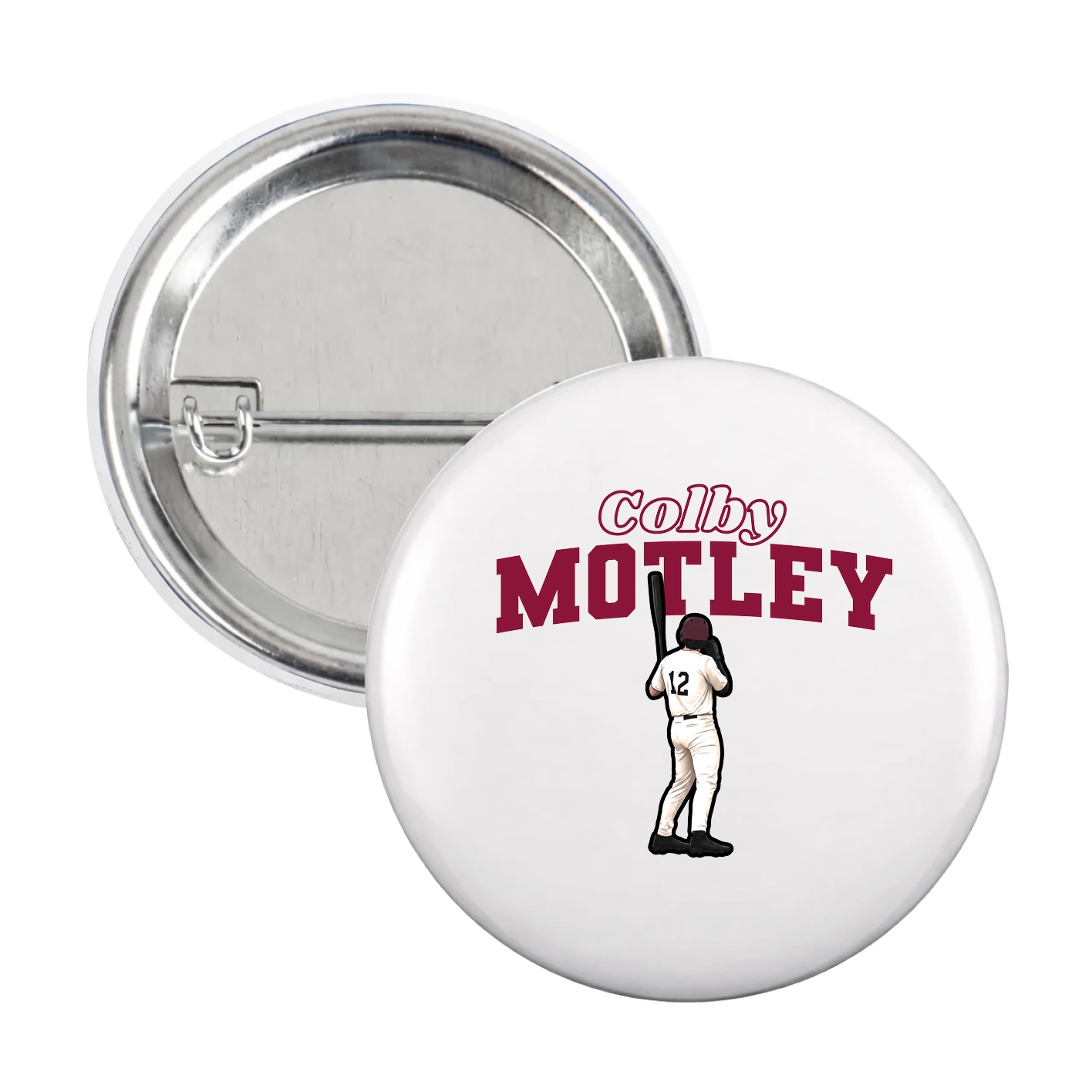 Game Day Button — Name Arch in White