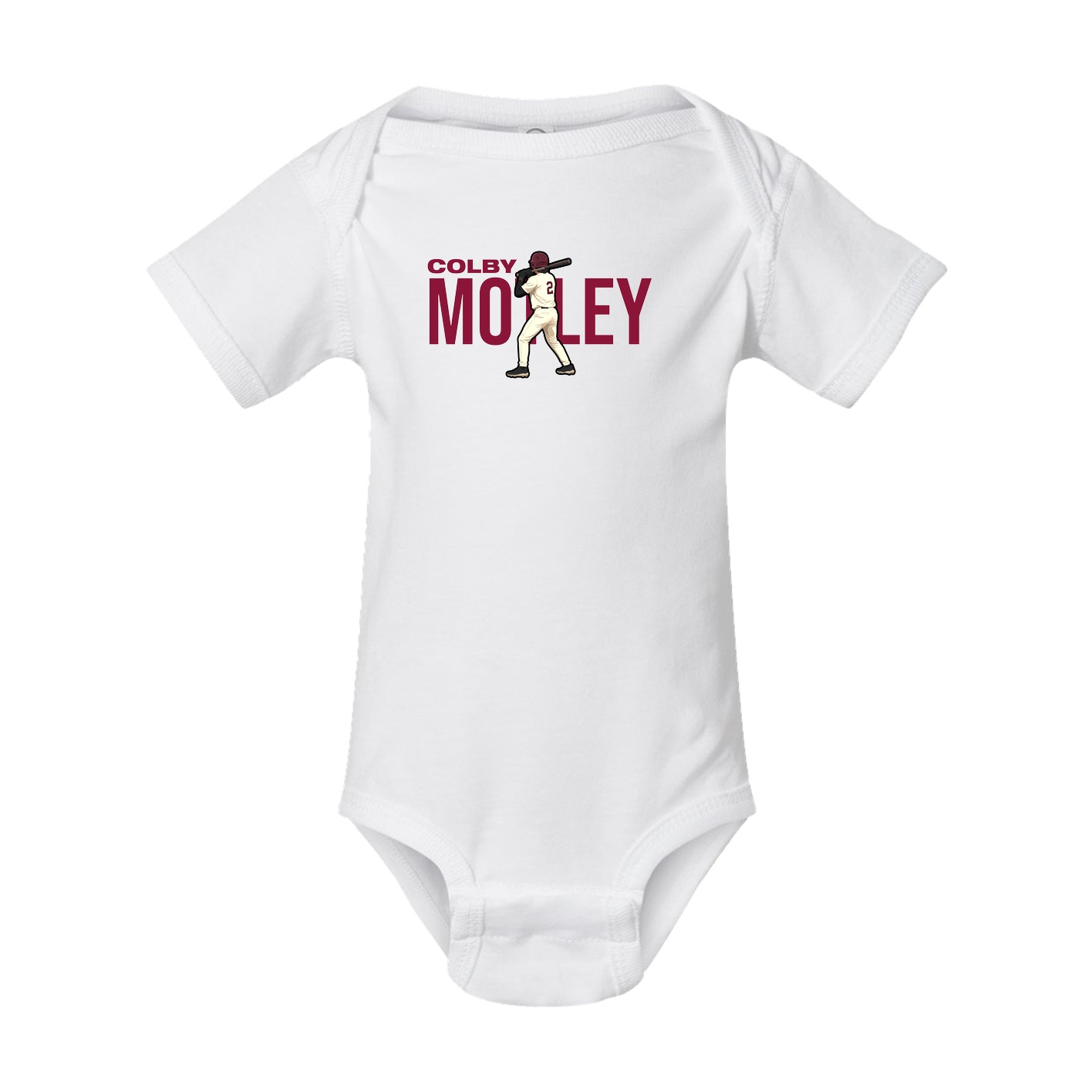 Baby Onesie — Player Name in White