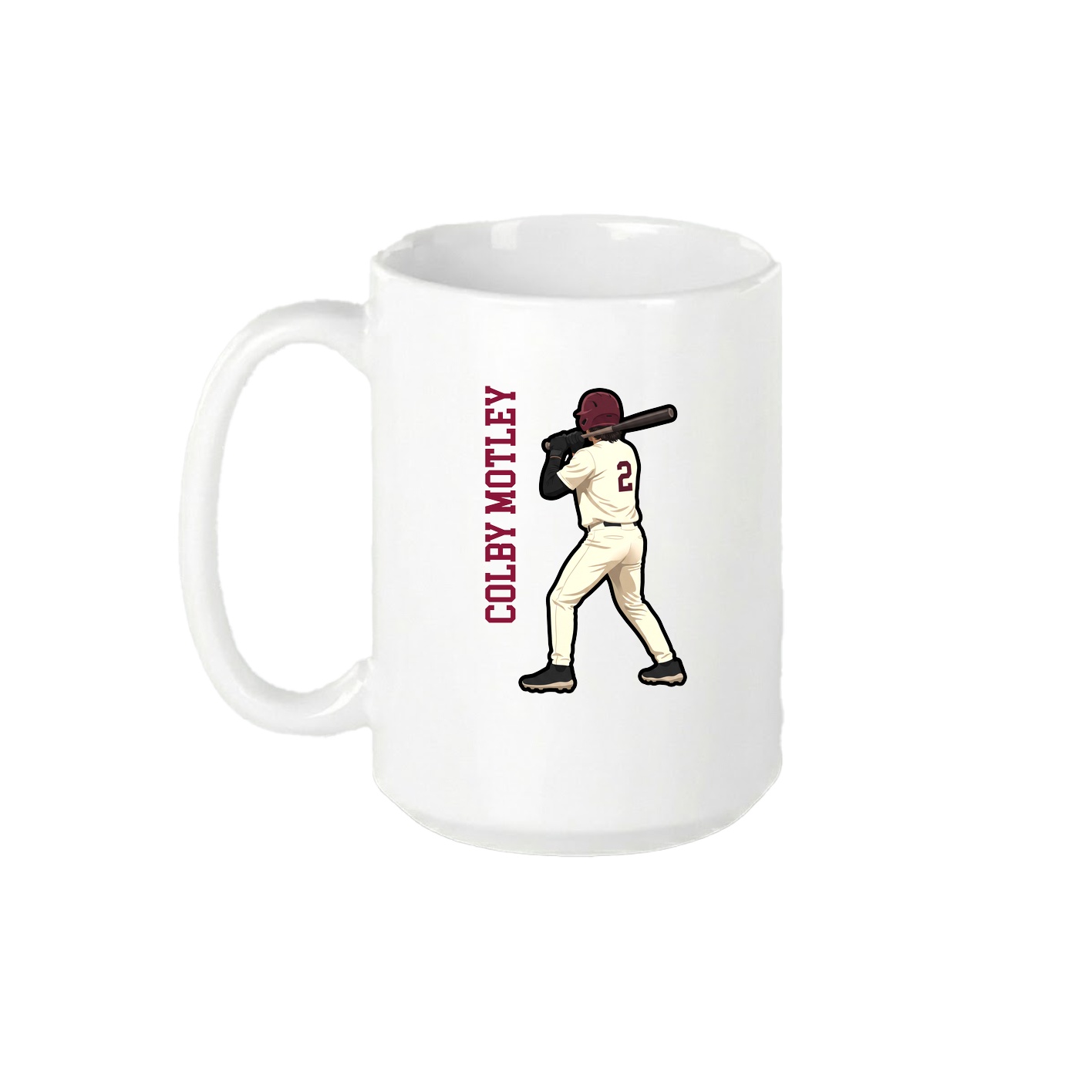 15oz Coffee Mug — Name Vertical in White