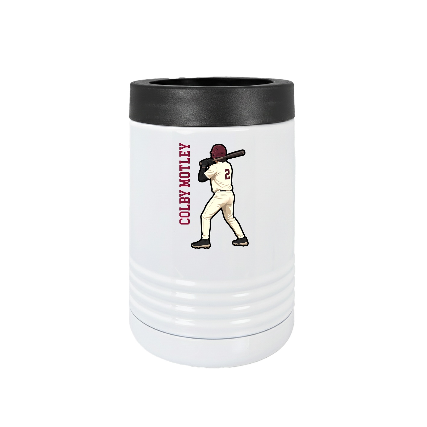 Beverage Holder — Name Vertical in White